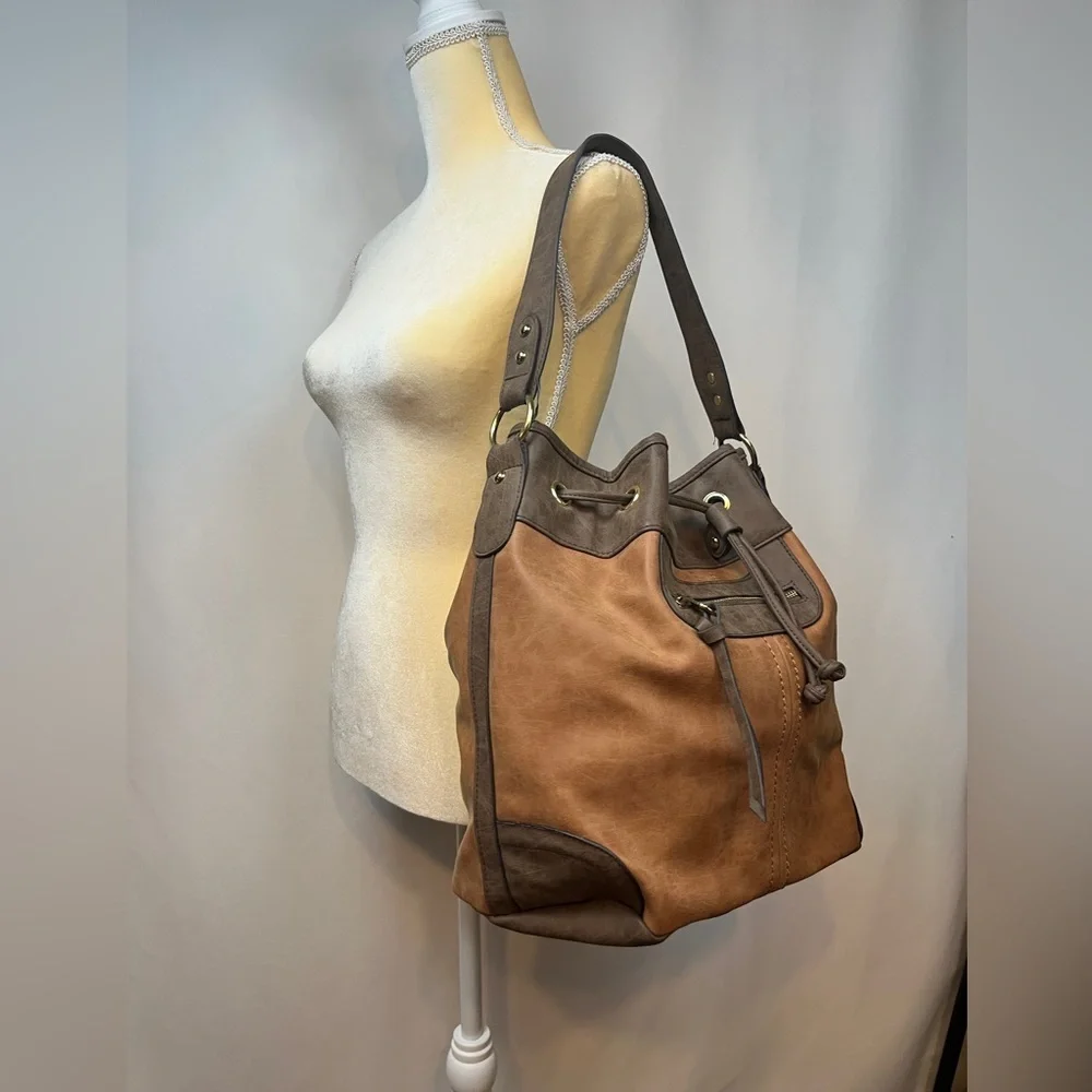 Large Brown Shoulder Bag with Shoulder Strap.